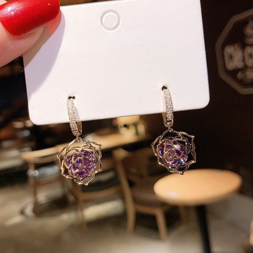 Classy Modern City Rose Zircon Earring - Image 0