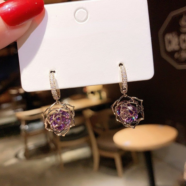 Classy Modern City Rose Zircon Earring - Image 0