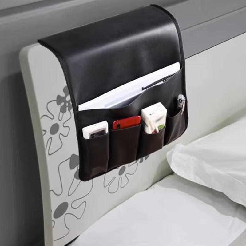 Non-slip 5 Pockets Leather Arm Rest Chair Organizer - Image 0