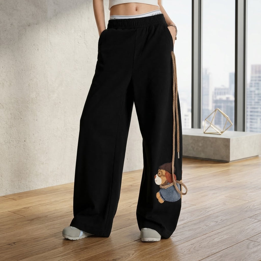 Good Boy Dog Print Wide Leg Pants