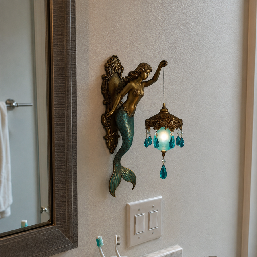 Sea Whisper Vintage Mermaid Themed Wall Lamp Decor - Image 3