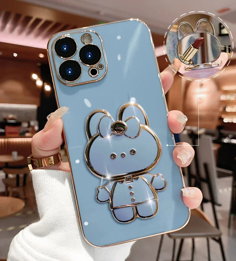 3D Bunny Korean Style Mirror iPhone Case - Image 6