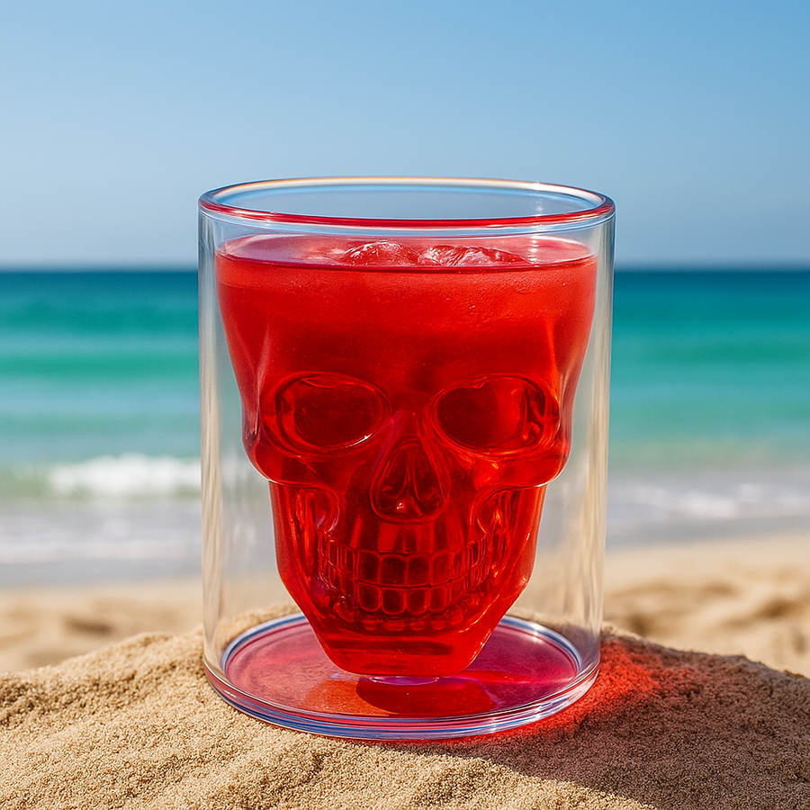 3D Skull Head Double Drinking Glass - Image 2