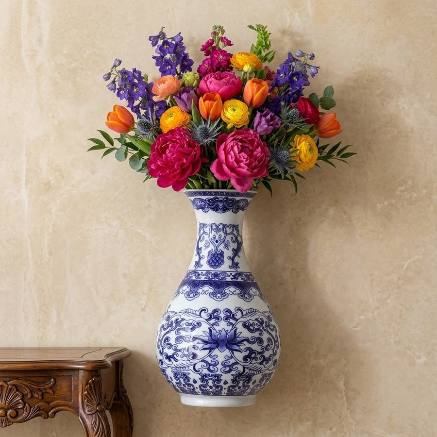 Vasello Blue Decorative Wall Mounted Vase - Image 2