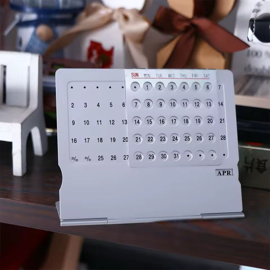 Aluminum Rotating Dial Perpetual Desk Calendar - Image 5