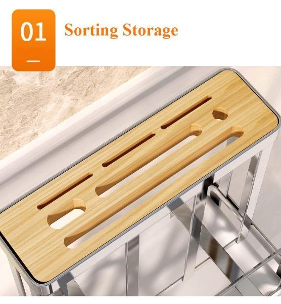 Stainless Steel Kitchen Utensils Organizer Drying Rack - Image 1