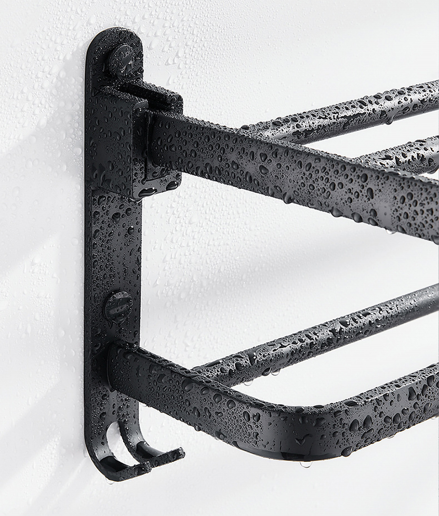 Easy Organizer Bathroom Aluminum Foldable Towel Rack - Image 5