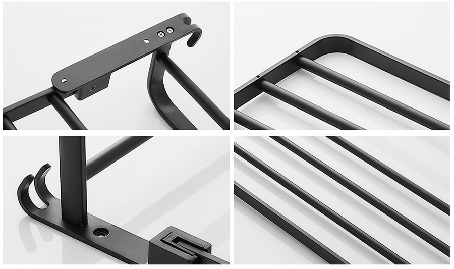 Easy Organizer Bathroom Aluminum Foldable Towel Rack - Image 6