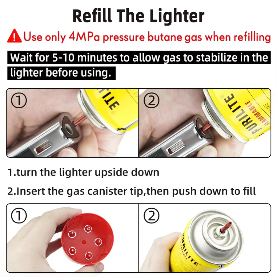 Direct Flame Outdoor Windproof Metal Butane Gas Lighter - Image 6