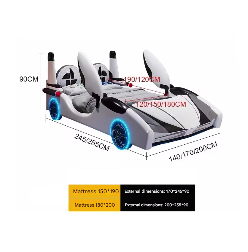Speed Race Car LED Light Kids Bed - Image 8
