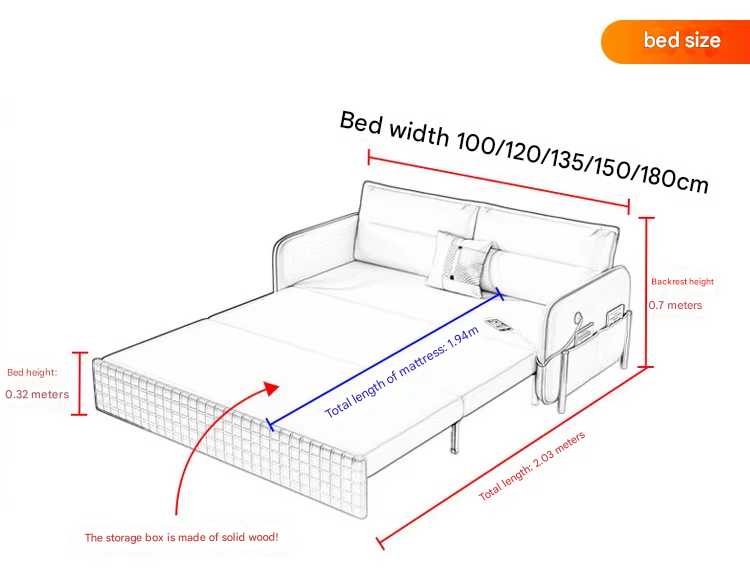 Modern Space-Saving Convertible Japanese Reclining Sofa Bed - Image 5