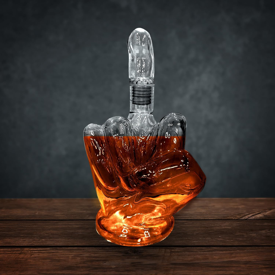 Middle Finger Crystal Clear Fun Decanter - Image 2