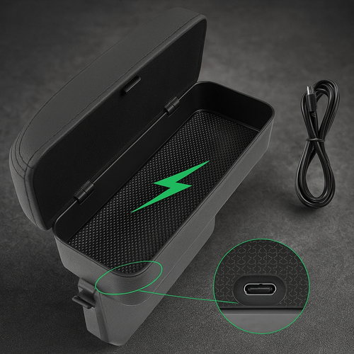 Auto Seat Gap Organizer with Wireless Charger - Image 0