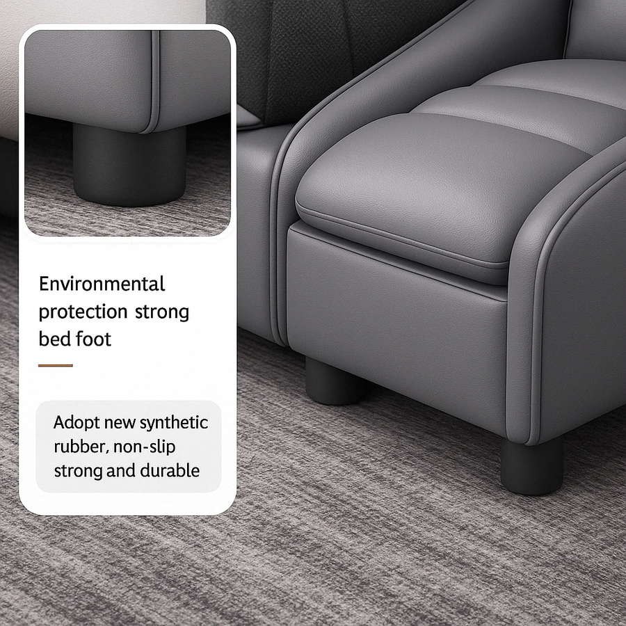 Massage System Smart Hidden Storage Leather Elegant Bed - Image 2