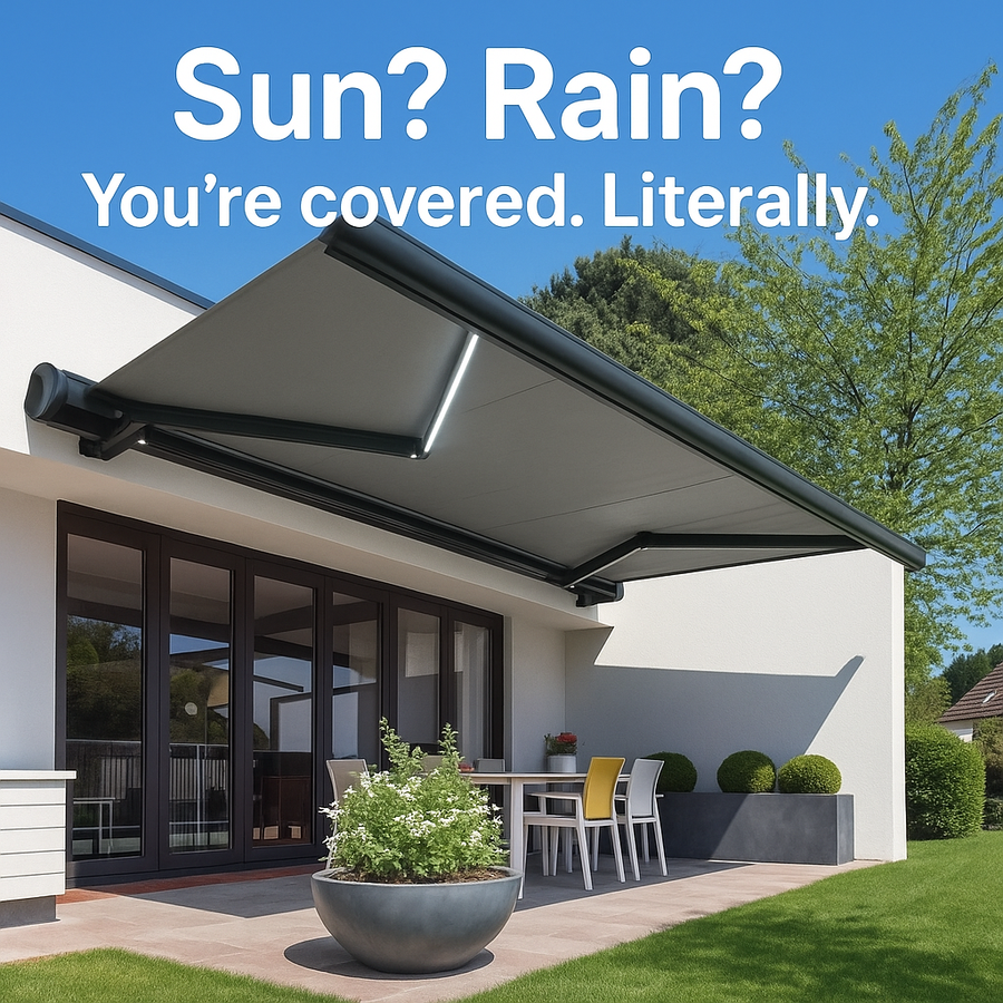 Wall-Mounted Electric Retractable Heavy-Duty Waterproof Outdoor Sunshade - Image 1