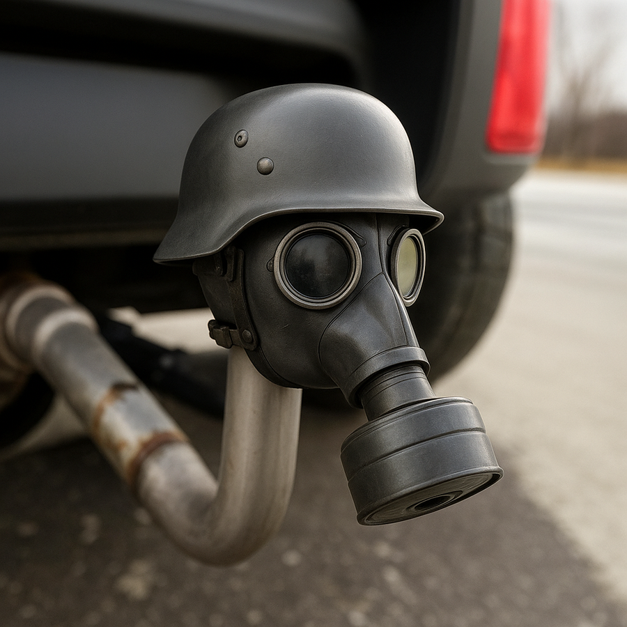 Black Gas Mask Helmet Trailer Hitch Cover - Image 3