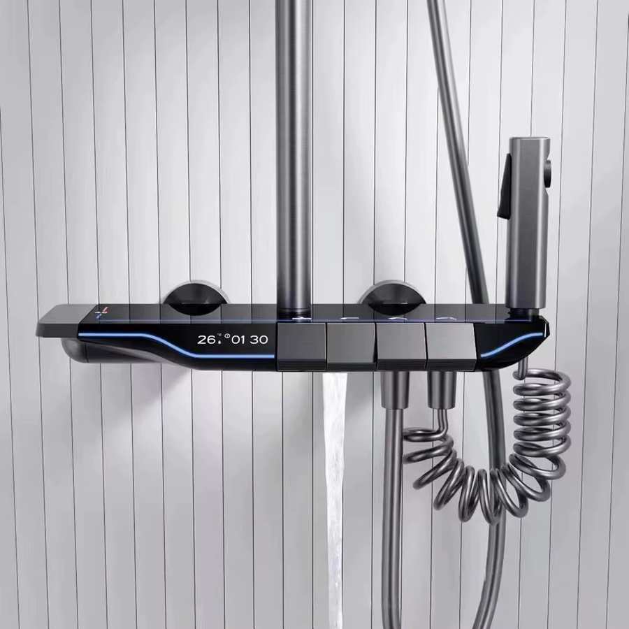 Full Copper Digital Display Piano Key Shower Set - Image 7