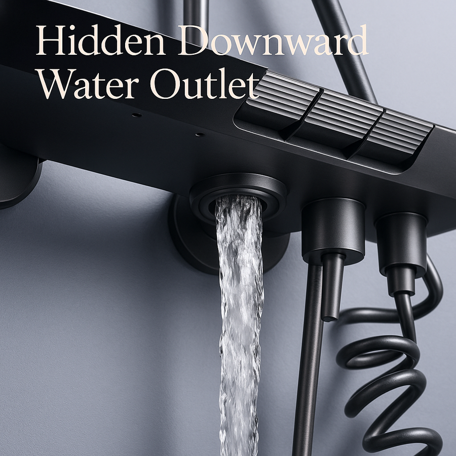Full Copper Digital Display Piano Key Shower Set - Image 3
