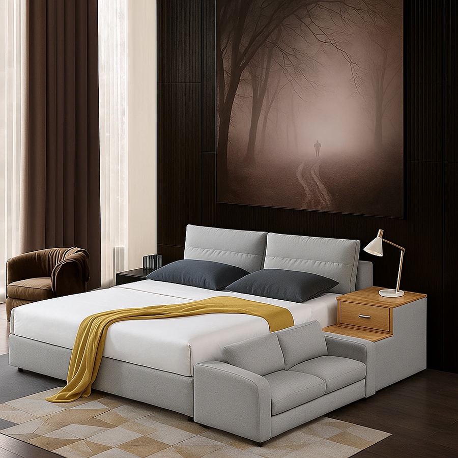 Smart Living Adjustable Built-in Desk Station Sofa Bed - Image 1