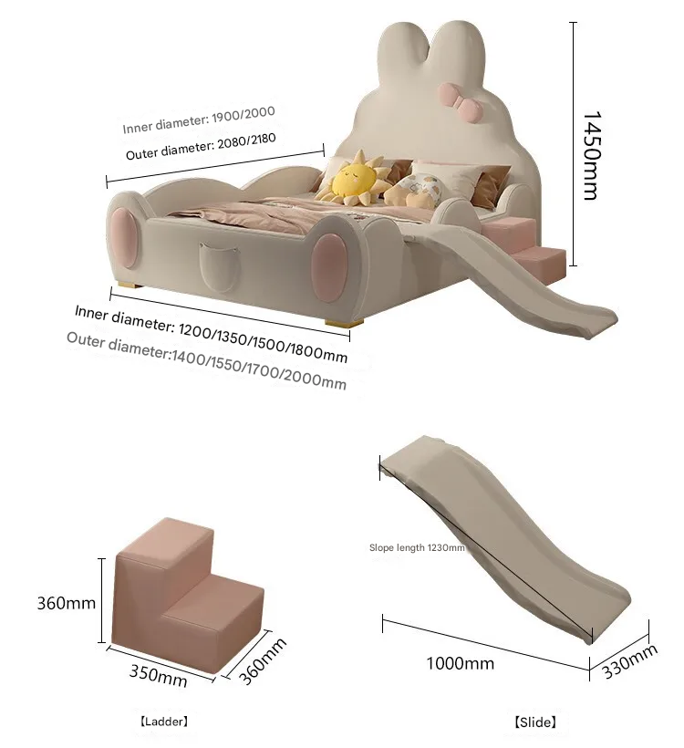 Jumpy Rabbit Cozy Kids Slide Bed - Image 5