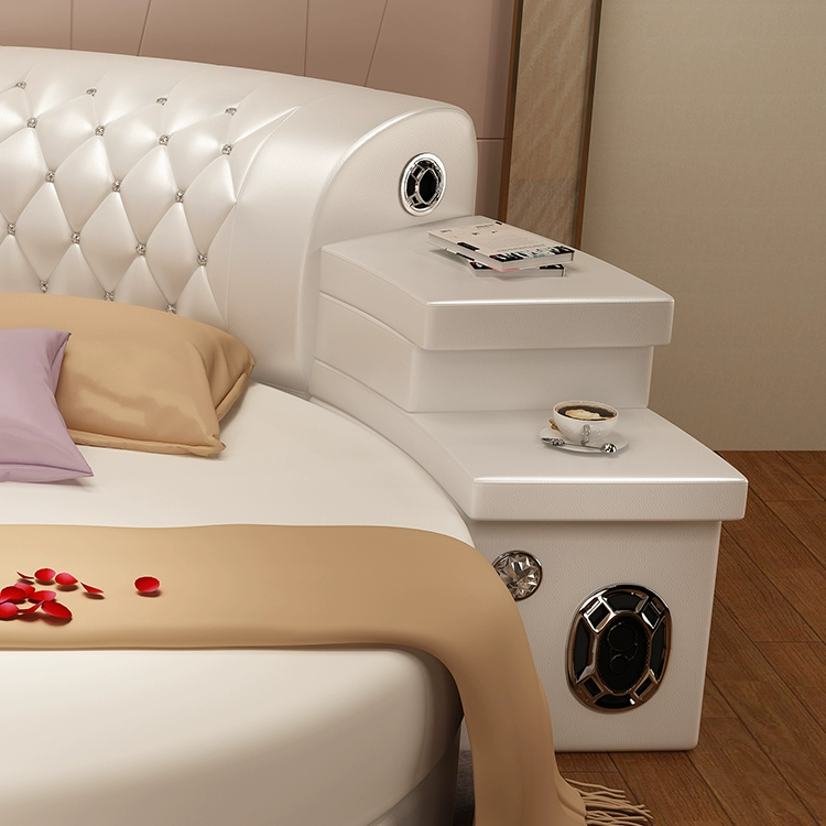 Techy Smart Large Round Leather Bed - Image 5