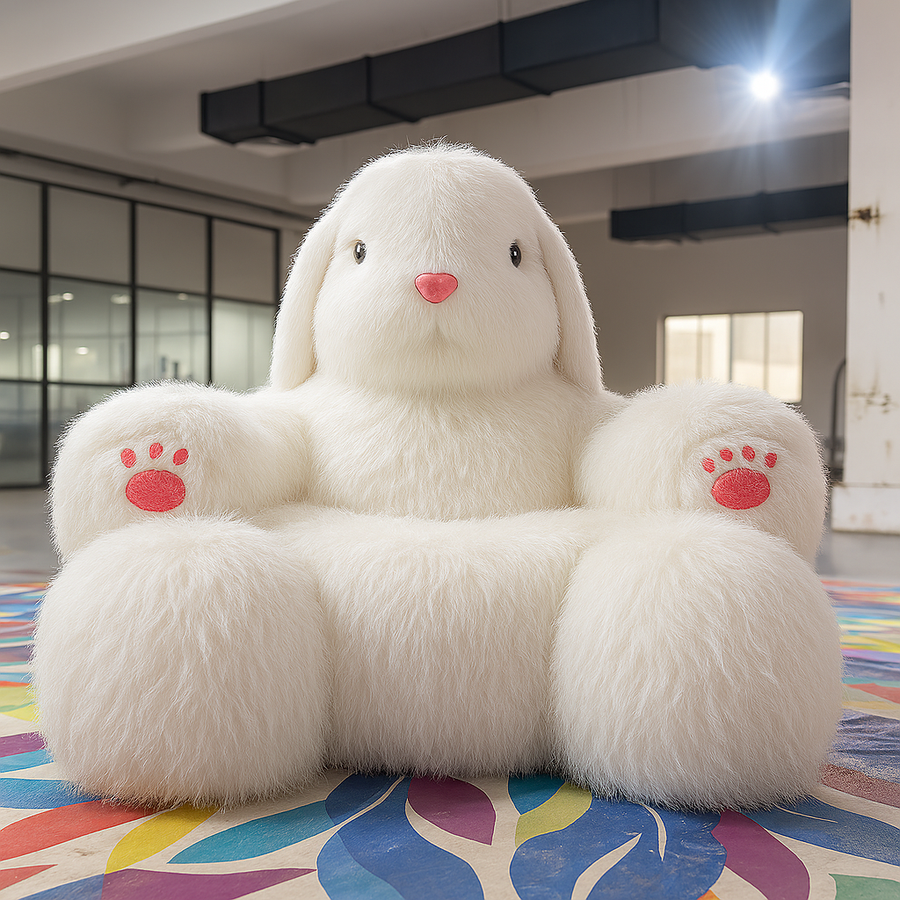 Giant Rabbit Cozy Plush Inflatable Sofa - Image 0