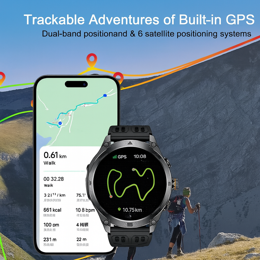 Advanced Sports GPS Waterproof Fitness Tracker Smartwatch - Image 1