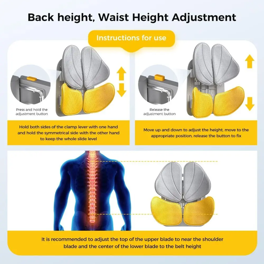 Adjustable Ergonomic Memory Foam Mesh Waist Relief Chair Cushion - Image 7