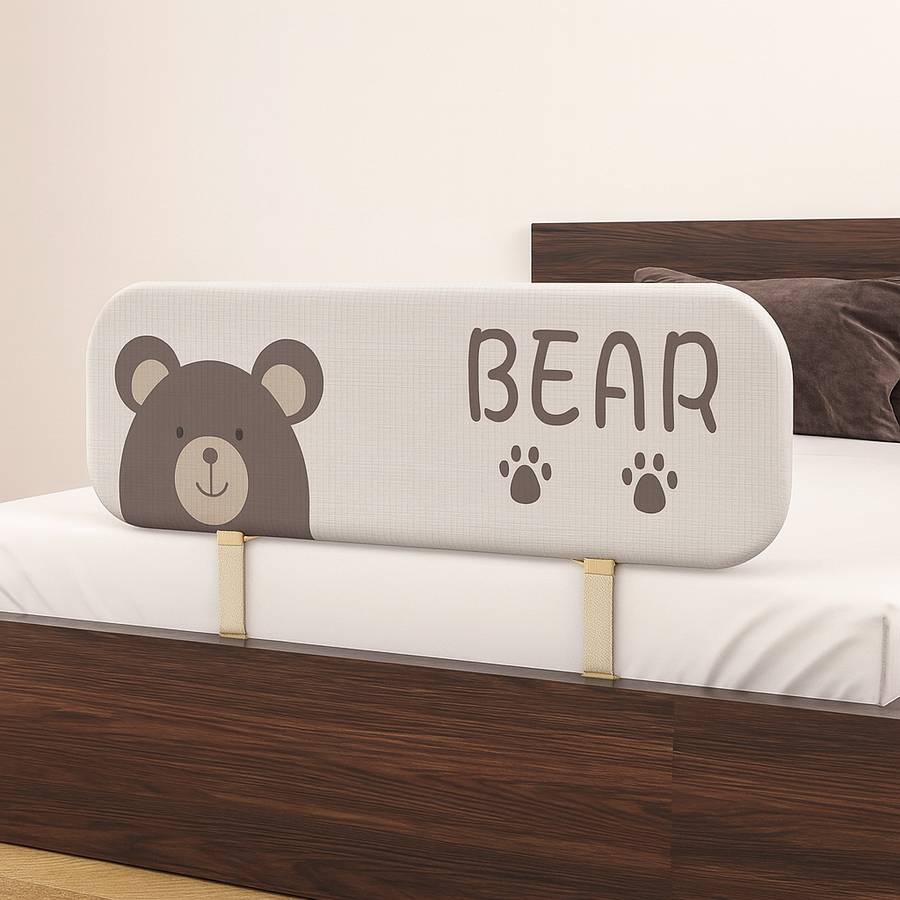Cute Bear Anti-Fall Foldable Safety Bed Fence - Image 1