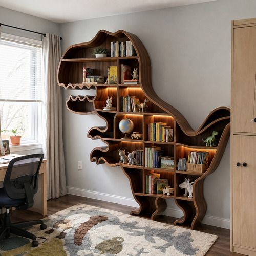 Roar & Read Dinosaur Kids Bookshelf Storage