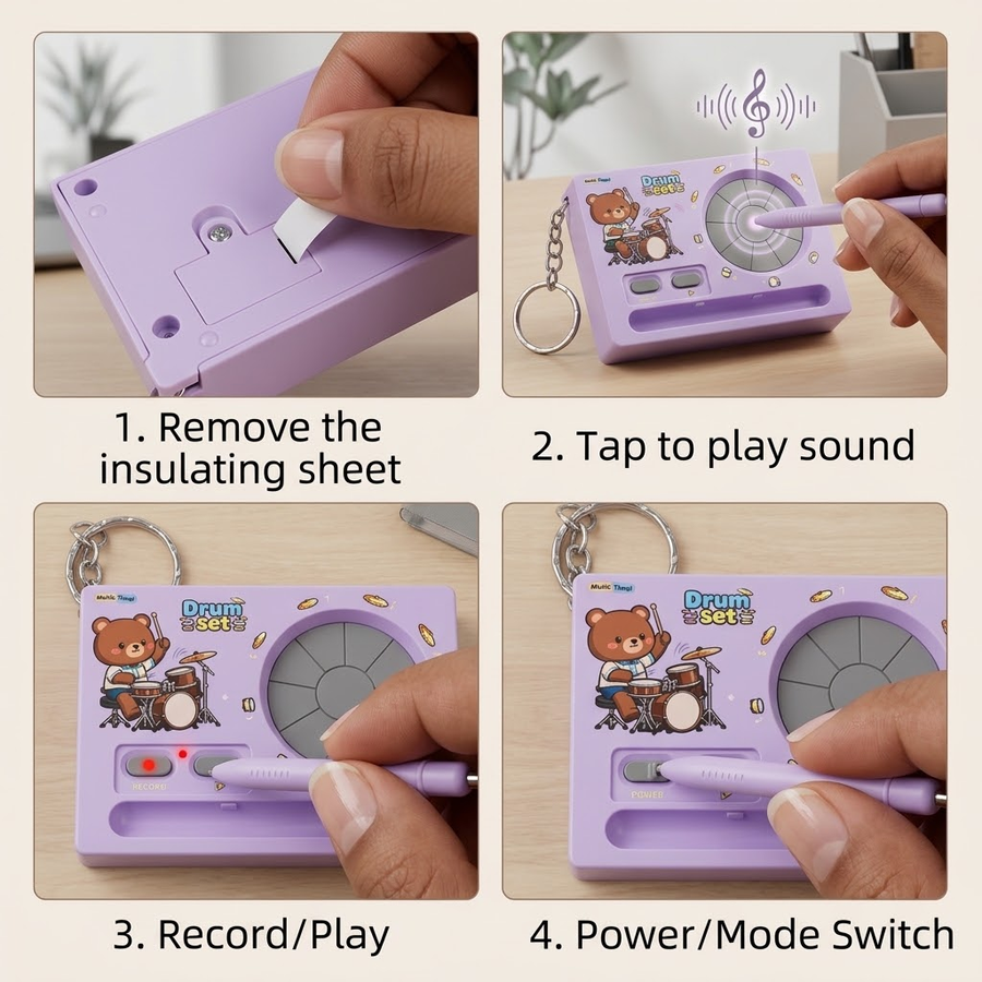 Mini Mixtape Music Player Keychain