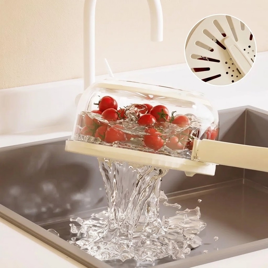 Hold & Pour Kitchen Sink Drain Storage Basket
