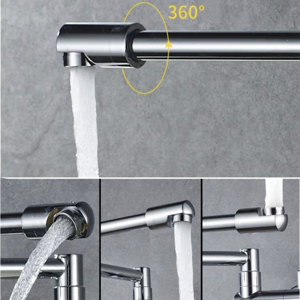 Wall-Mounted Folding Chrome Pot Filler Faucet - Image 2