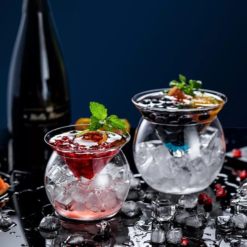 Crystal Iced Cone Cocktail Glass - Image 2