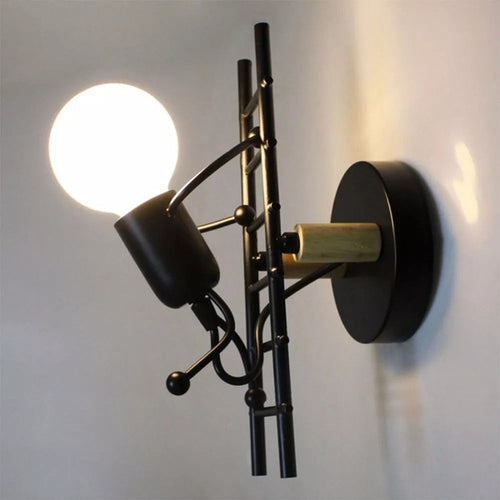 Mini Man Robot Art Wall Lamp - Image 0