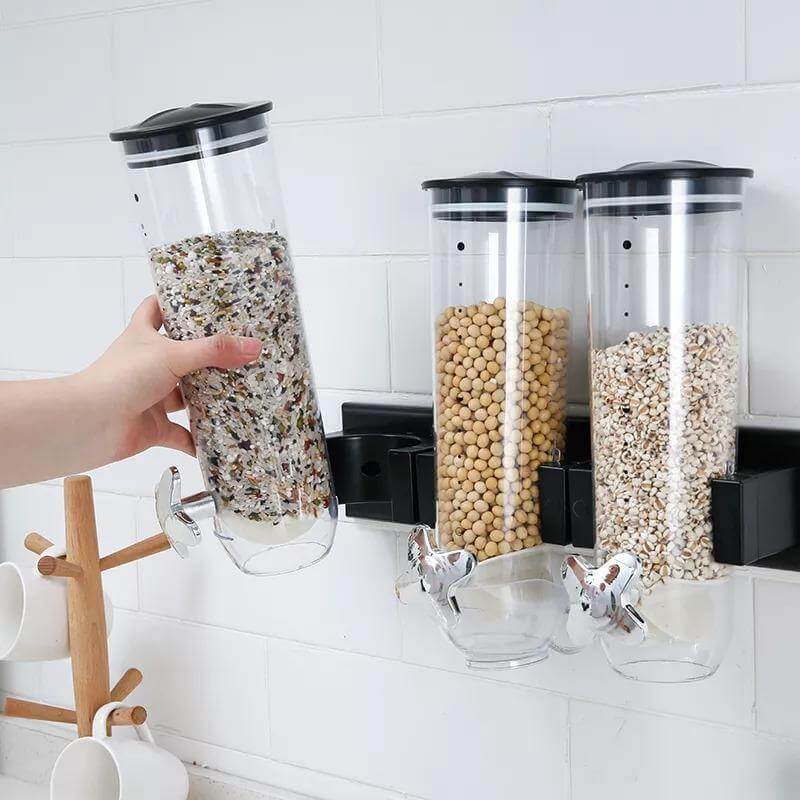 Wall-Mounted Transparent Cereal Dispenser - Image 1