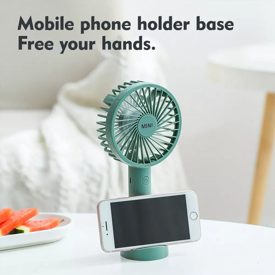 Phone Holder Mini Handheld Fan - Image 1