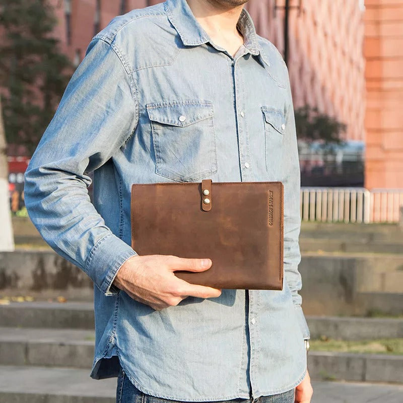 Vintage Leather Travel Passport iPad Wallet - Image 2