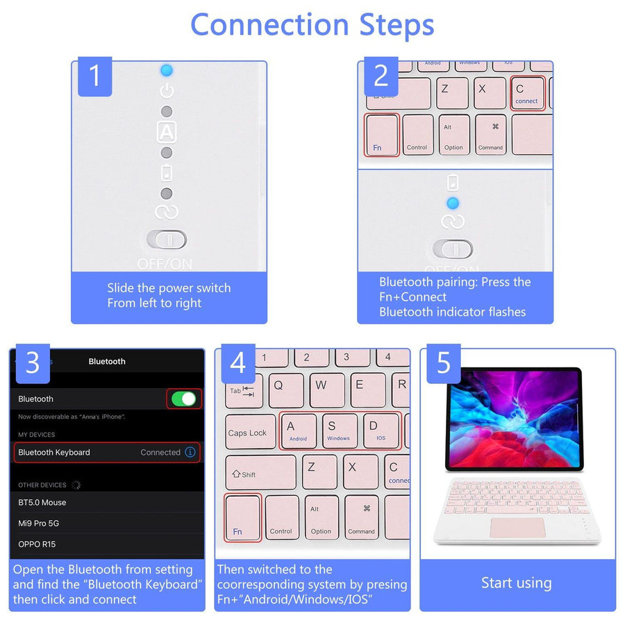 Bluetooth Mini Thin Keyboard Mouse Set - Image 1