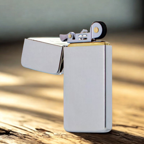 Simple Brushed Ultra Thin Windproof Copper Lighter - Image 0