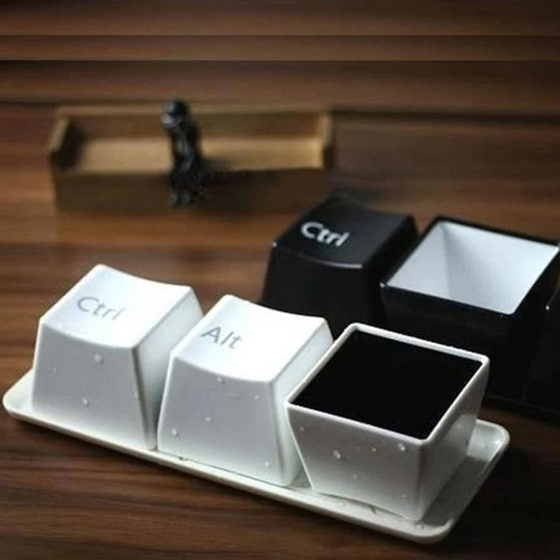 3pcs/Set Ctrl ALT DEL Keyboard Tea Cup Container - Image 2