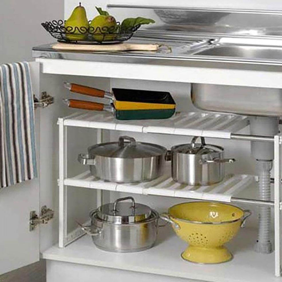 Adjustable Double Layer Kitchen Dish Storage Rack - Image 10