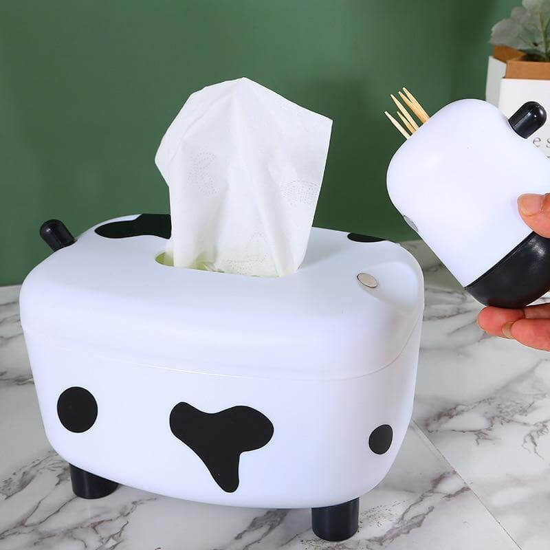 Cute Mini Cow Tissue Storage Toothpick Box - Image 2