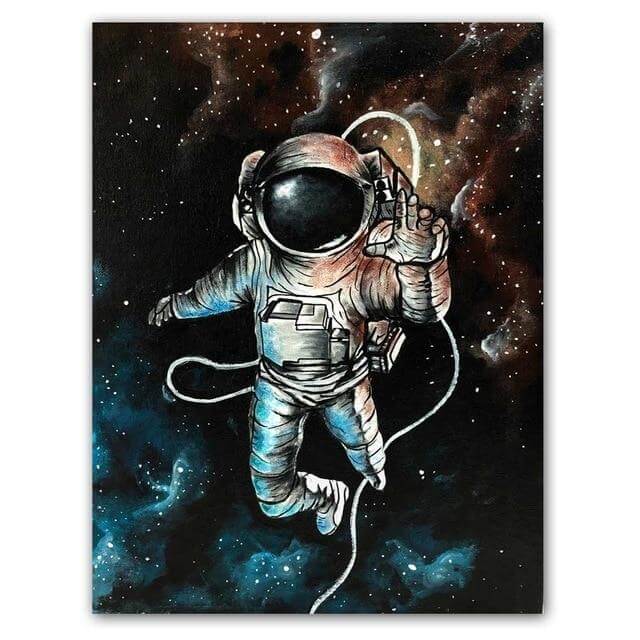 Dreaming Astronaut Space Canvas Painting - Image 3