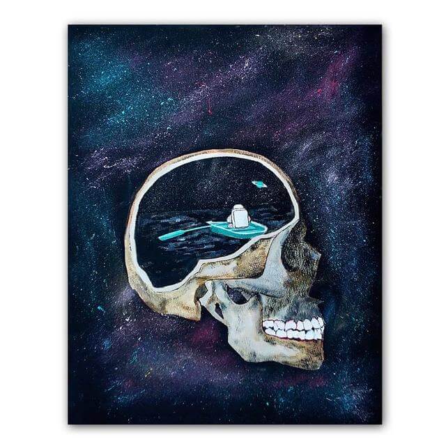 Dreaming Astronaut Space Canvas Painting - Image 2