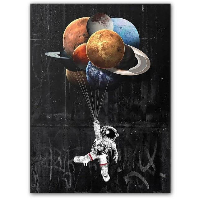 Dreaming Astronaut Space Canvas Painting - Image 1