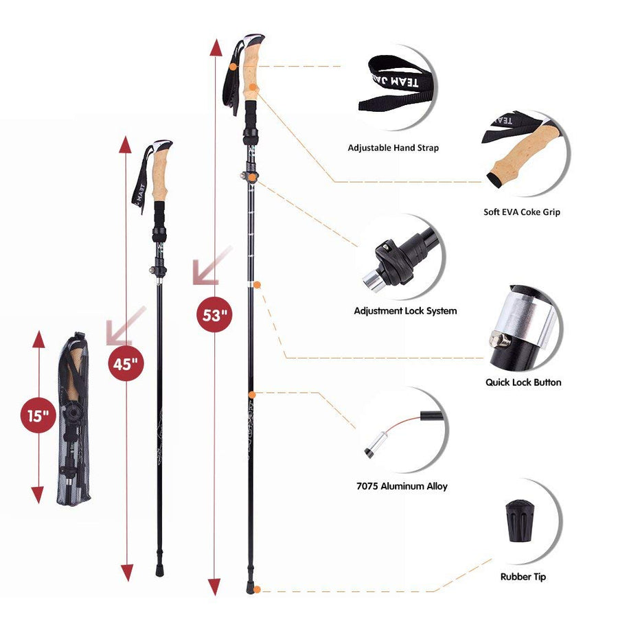 Collapsible Ultralight Telescopic Hiking Stick - Image 1