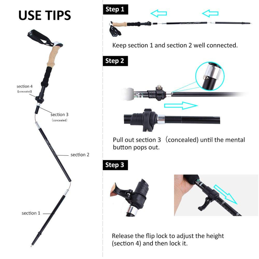 Collapsible Ultralight Telescopic Hiking Stick - Image 3