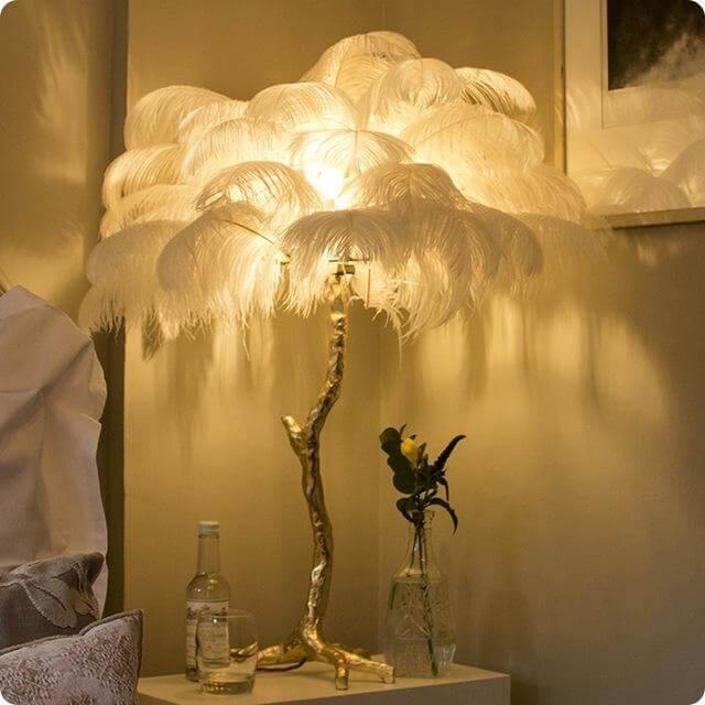 Icelandic Ostrich Feather Tree Lamp - Image 9