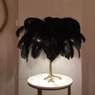 Icelandic Ostrich Feather Tree Lamp - Image 3